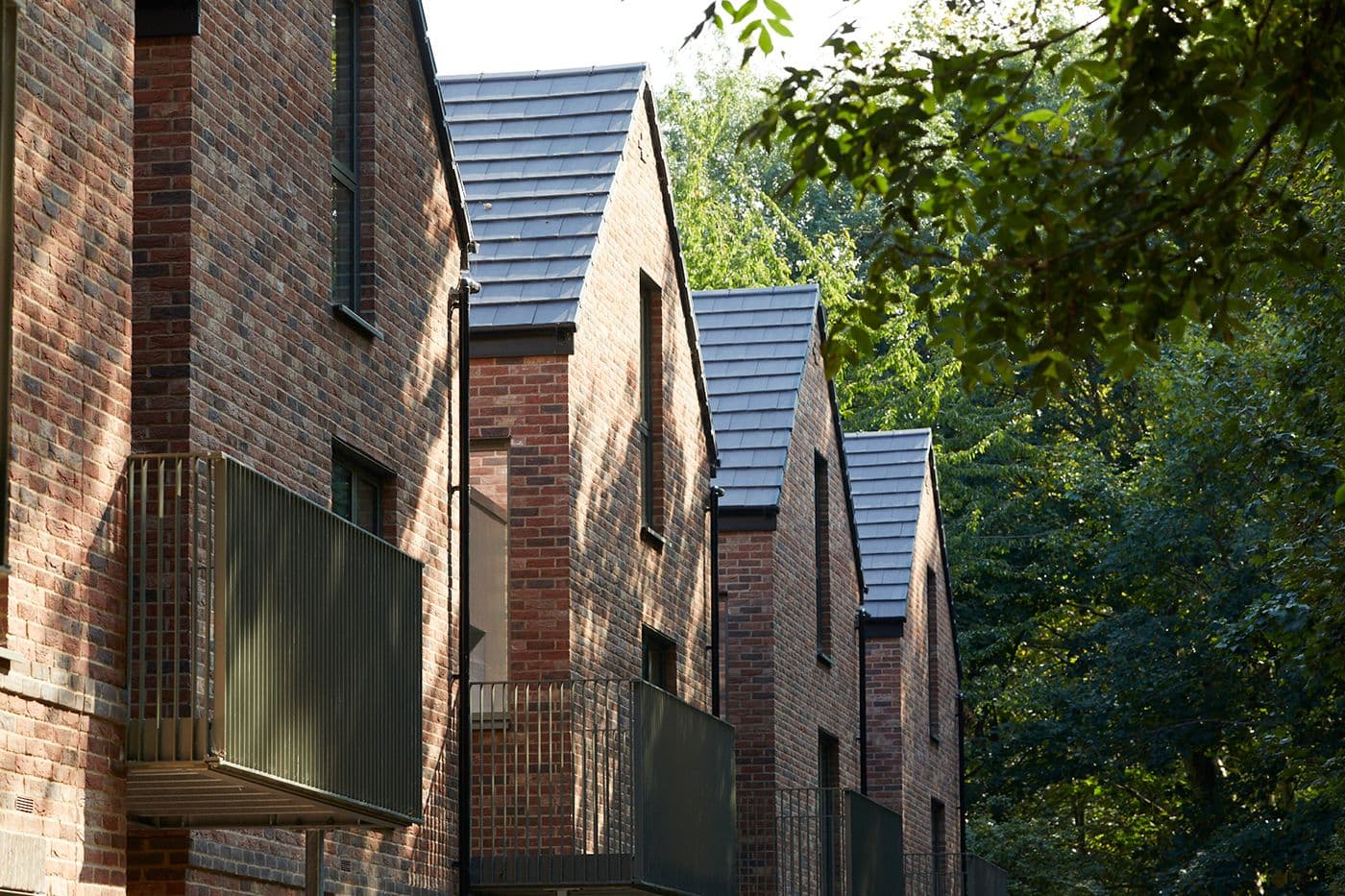 A row of new build detached homes at Ravensbury