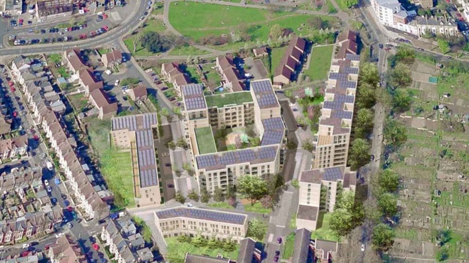 Aerial view of Sherwood Close